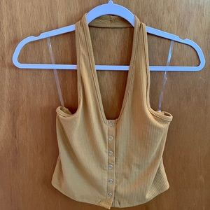 Yellow button halter tank